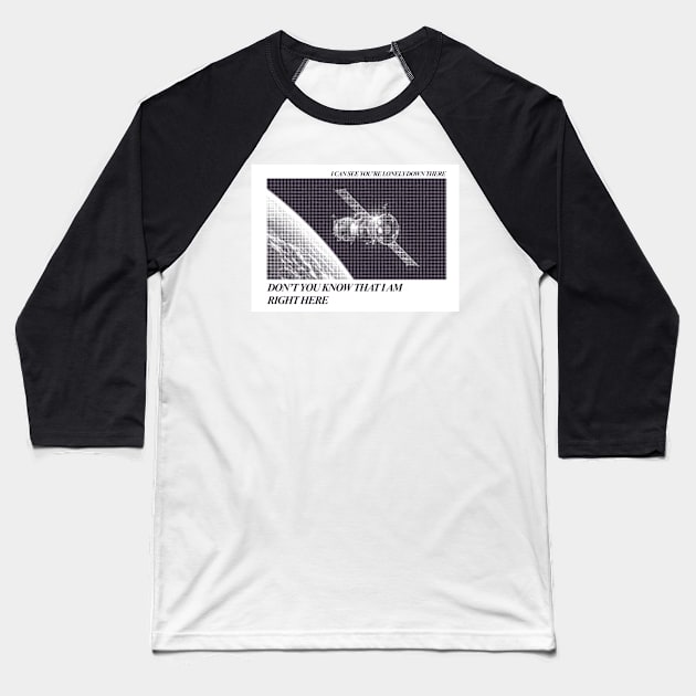 Satellite Baseball T-Shirt by ilustracici